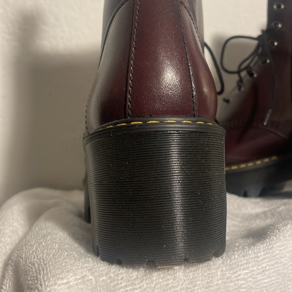 Dr. Martens Burgundy Leather Lace-Up Boots; extra chunky sole.  Shriver hi. NWOT - Picture 9 of 12